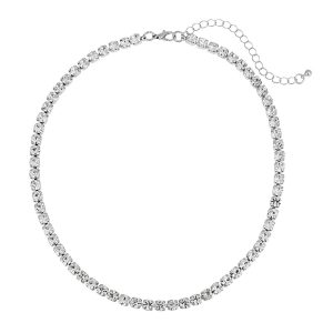 Dauplaise Jewelry Crystal Tennis Collar Necklace