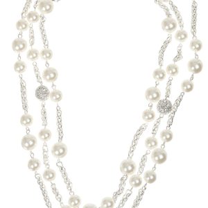 You're Invited Rhinestone Pearl Necklace