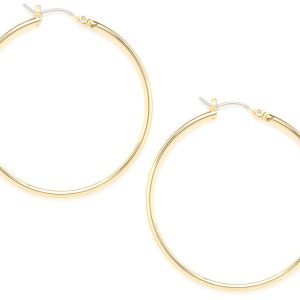 Nine West Gold Tone Large Hoop Earrings