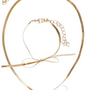 Bay Studio Gold Tone Ribbon and Bows Necklace