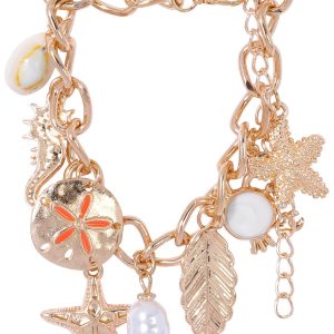 Beach Chic Mixed Sea Life Charm Bracelet