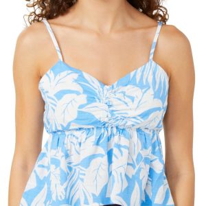 Ocean Drive Juniors Palm Print Crop Top