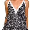 Angie Juniors Sleeveless Floral Crochet V-Neck Top