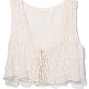 Lush Juniors Tie Front Woven Sleeveless Top