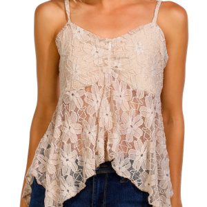 Discreet Juniors Crochet Lace Tank Top