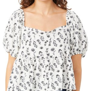 Discreet Juniors Tie Back Peplum Top