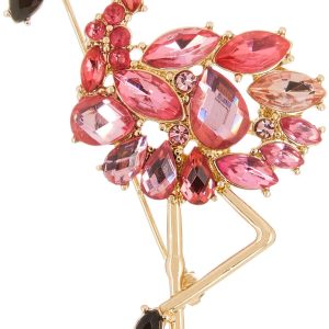 Napier Crystal Pave Flamingo Pin