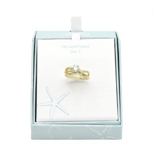 Ocean Treasures 14k Gold Plated Round Open Wrap Ring