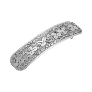 Silver Tone Floral Hair Barrette