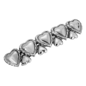 1928 Jewelry Silver Tone Multi Heart Barrette