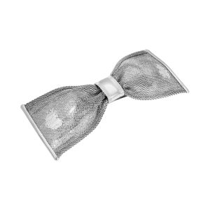 1928 Jewelry Silver Tone Mesh Bow Hair Barrette