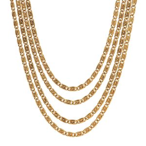 1928 Jewelry Gold Tone Adjustable 4 Chain Necklace