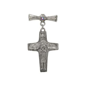 Symbols of Faith Red Stone Pope Francis Cross Pin