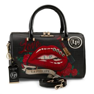 La Philipe Red Lips Satchel Handbag