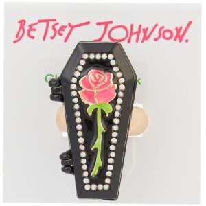 Betsey Johnson Skeleton Coffin Halloween Stretch Ring