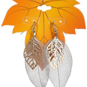 UNCAS Harvest Multi-Leaf Gold Tone Dangle Earrings