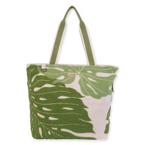 Sun N' Sand Monstera Beach Tote Bag