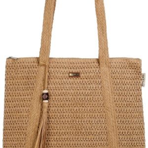 Sun N' Sand Crochet Straw Shoulder Beach Tote BagSwimwear-Beach Essentials-Beach Bags