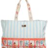 Guy Harvey Seashell and Stripes Beach Tote Shoulder Bag