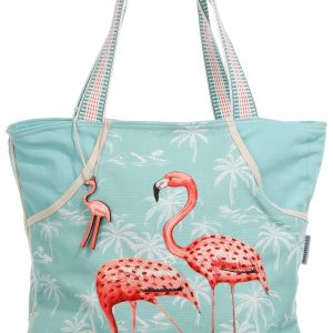 Guy Harvey Flamingo Palm Shoulder Bag Beach Tote