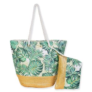 Sun N' Sand Poly/Jute/Paper Straw Beach Tote Bag