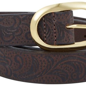 Glorida Vanderbilt Womens Embossed Genuine Leather Belt