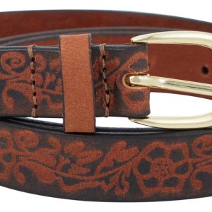 Gloria Vanderbilt Womens Embossed Leather Adjustable Belt