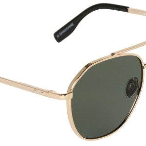FRYE & CO Womens Gold Geometric Aviator Sunglasses