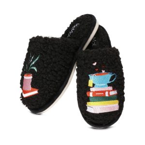 Womens Book Club Plush Slippers