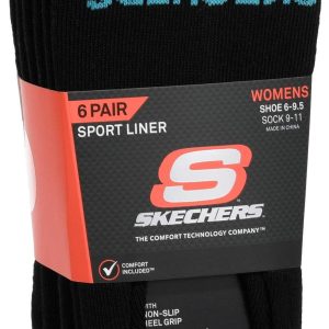 Skechers Womens 6-pk. Non Terry Liner Socks