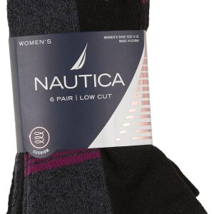 Nautica Womens 6 Pk Athletic Low Cut Socks