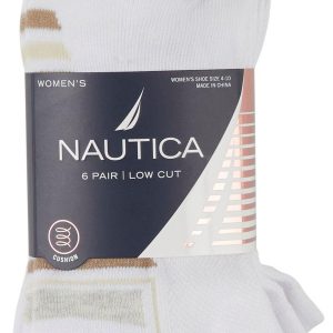 Nautica Womens 6 Pk Athletic Low Cut Socks
