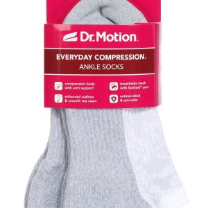 Dr. Motion Womens 2 Pk Compression Ankle Socks