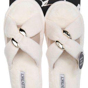 Ellen Tracy Womens Plush Ring Slippers
