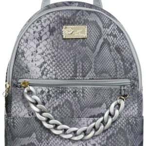 Luv Betsey Snake Print Backpack with Chain