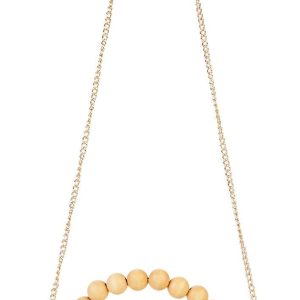 Alessia Wood Handle Straw Clutch