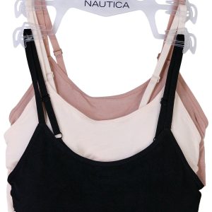 Nautica Womens 3 Pk Wire Free Lounging Bra with Logo