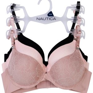 Nautica Women's 3 Pk Molded Lace Bras