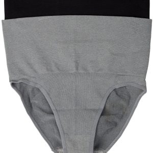 Me Moi 2 Pk Solid Seamless High-Waist Shaping Briefs