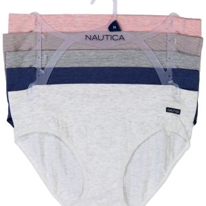 Nautica Womens 5 Pk Solid Ribbed Hipster