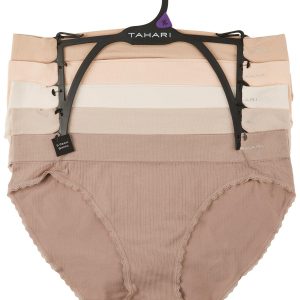 Tahari Womens 5 Pk Seamless Ribbed Bikini Panties