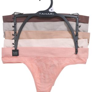 Tahari Womens 5 Pk Seamless Floral Thong Panties