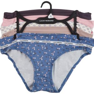 Lucky Brand Womens 5 Pk Print Micro Bikini Trim Underwear