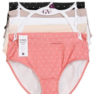 Womens 5 Pk Seamless Hi-Cut Panties