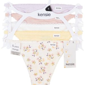 Kensie Womens 5 Pk Thong Panties