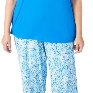 Muk Luks Plus 2 Pc Leopard Print Capri Sleepwear Set