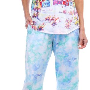 Art & Sol Womens 2 Pc Key West Pajama Pants Set