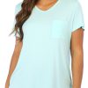 Coral Bay Womens Solid V-Neck Sleep Tee