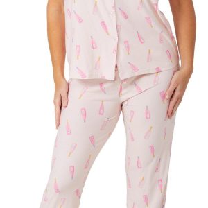 Shabby Chic Womens Champagne Print 2 pc Pajama Set