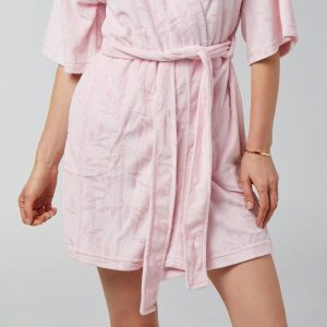 Jasmine Rose Womens 36 in Kimono Pique Wrap Robe